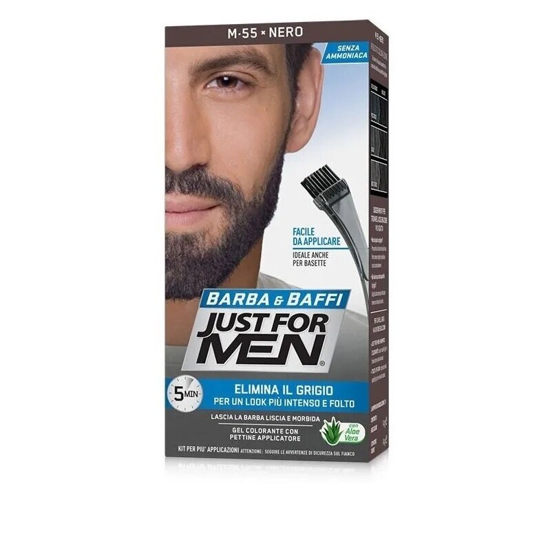 Just for men colorante nero per barba e baffi m55 