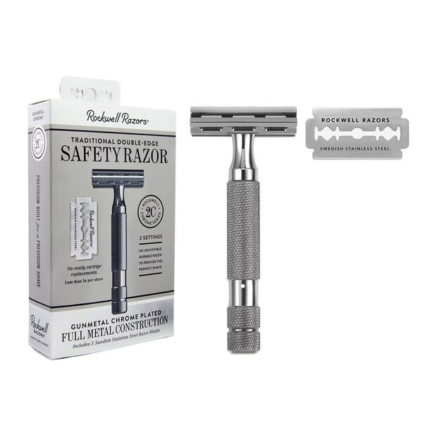 Safety Razor Rockwell 2C Gunmetal Adjustable, closed comb, zinc alloy ...