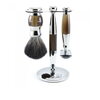 Edwin Jagger Set Safety razor, shaving brush synthetic fibre and stand horn 