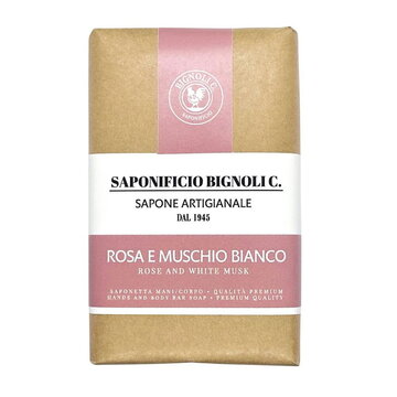 Saponificio Bignoli hand and body soap Rose and White Musk 150g