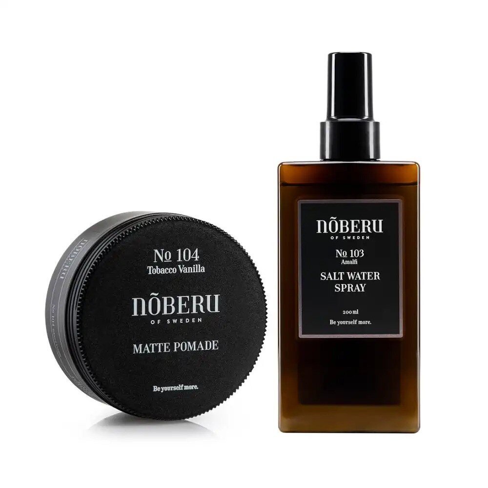Noberu of Sweden Pomade Matte + Sea Salt Water Set 
