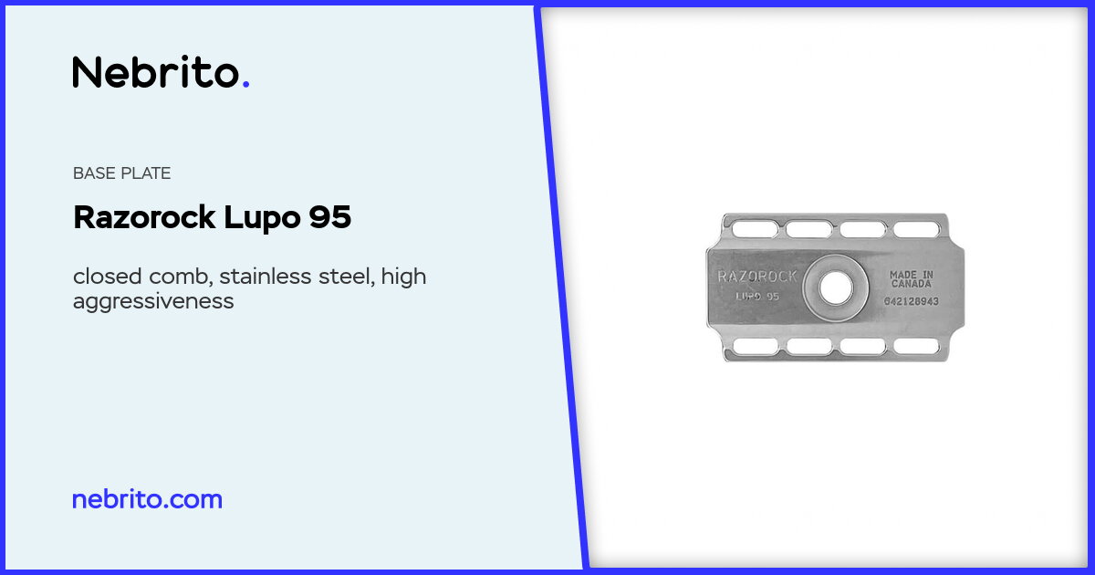 Razorock Lupo 95 Base plate. Closed comb, stainless steel, high ...