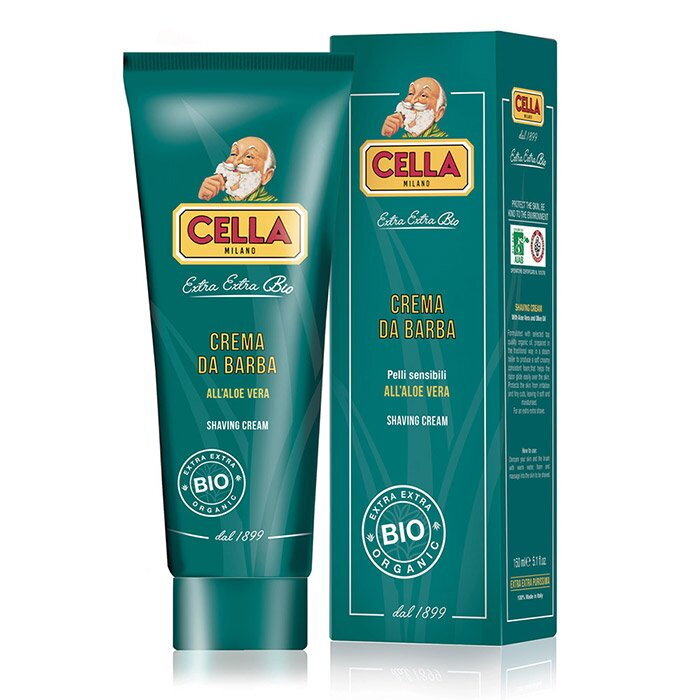 Cella Milano shaving cream in tube organic with aloe vera 150ml 