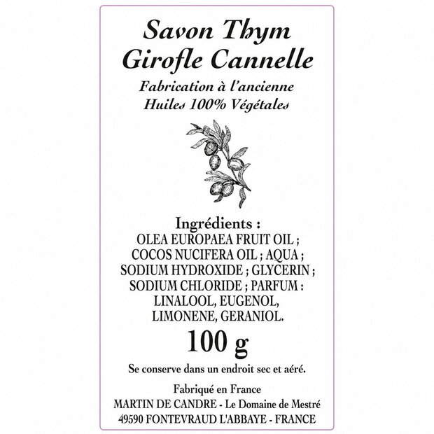 Čvrsti sapun Martin de Candre Thym, Girofle & Cinnamon