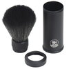 Merkur Shaving Brush 1300, Black-Fibre Synthetic, Travel Tube, Black Aluminum 