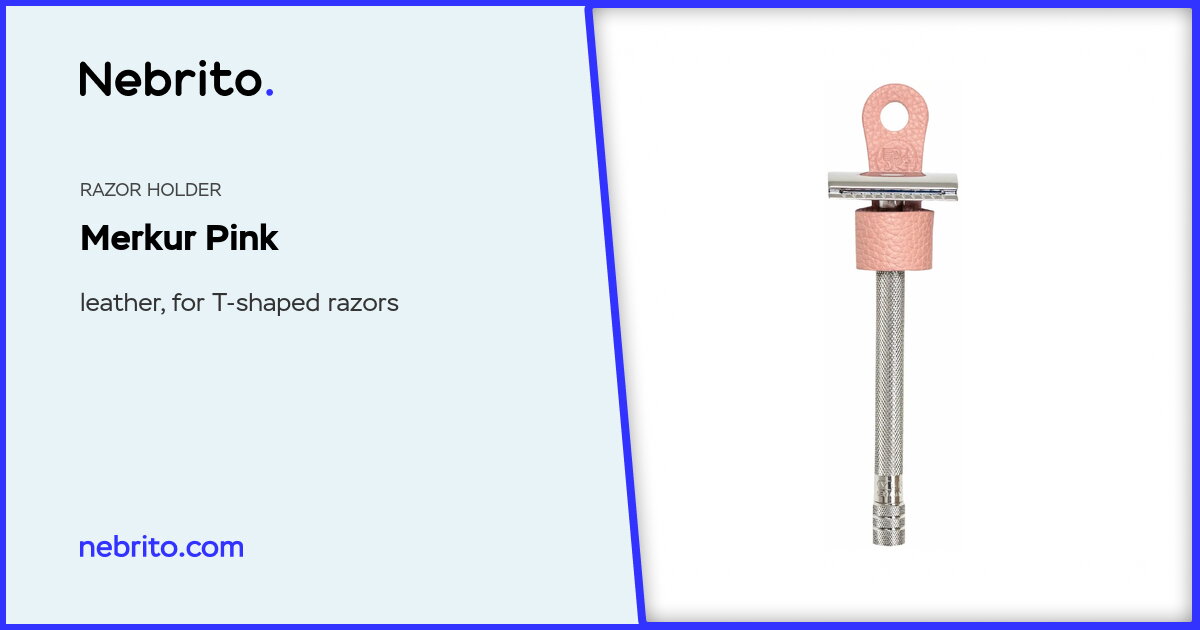 Razor Holder Merkur Pink Leather, for t-shaped razors — Nebrito