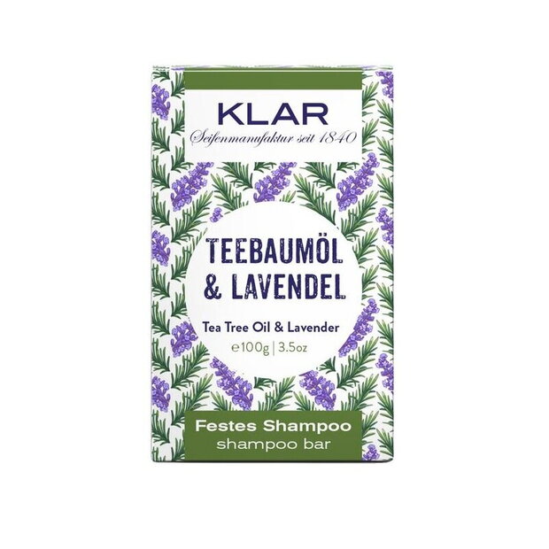 Klar Teebaumöl & Lavendel Festes Shampoo