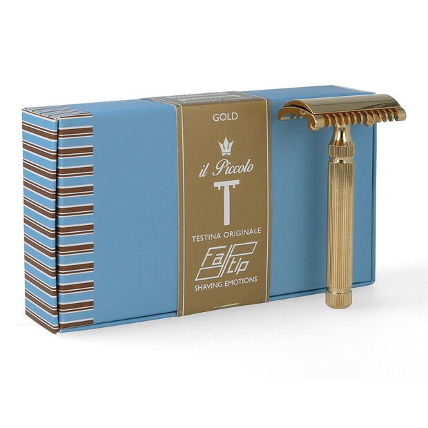 Fatip Double Edge Safety Razor Open Comb Gold Piccolo