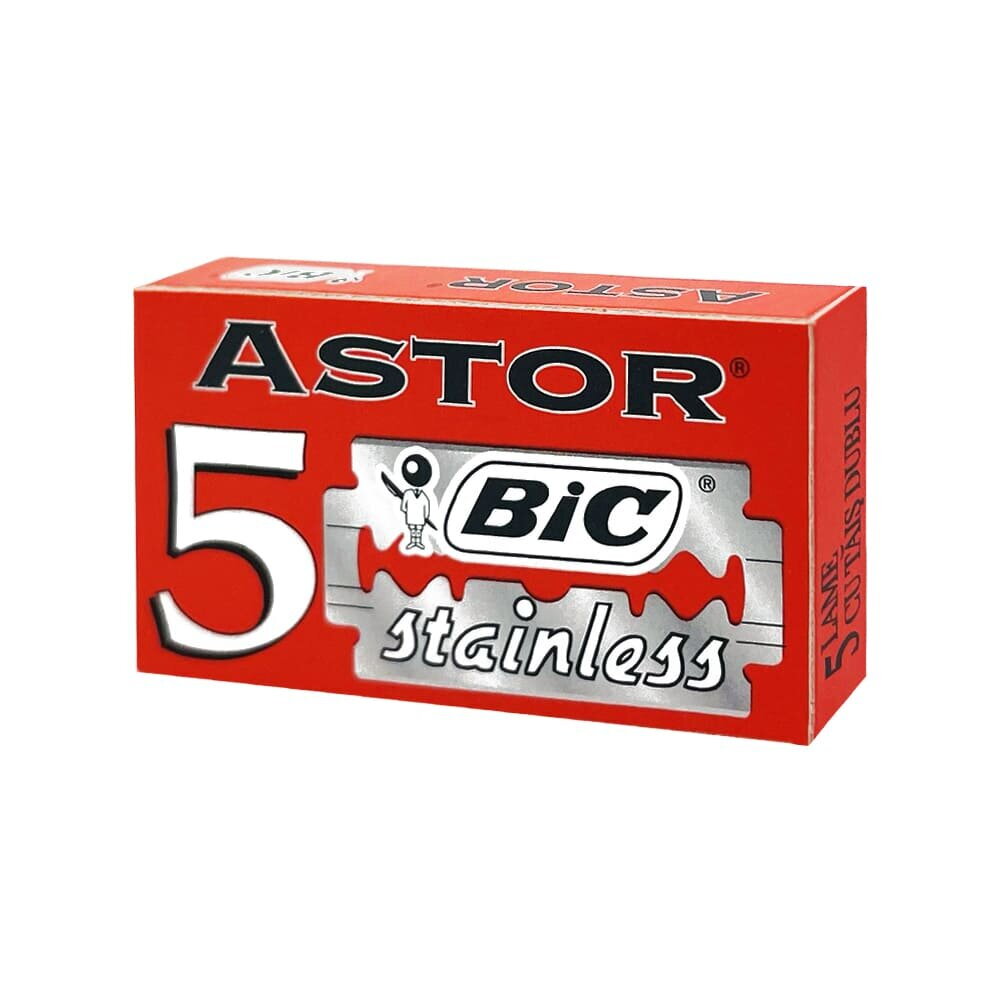 5 razor blades stainless steel Bic Astor 