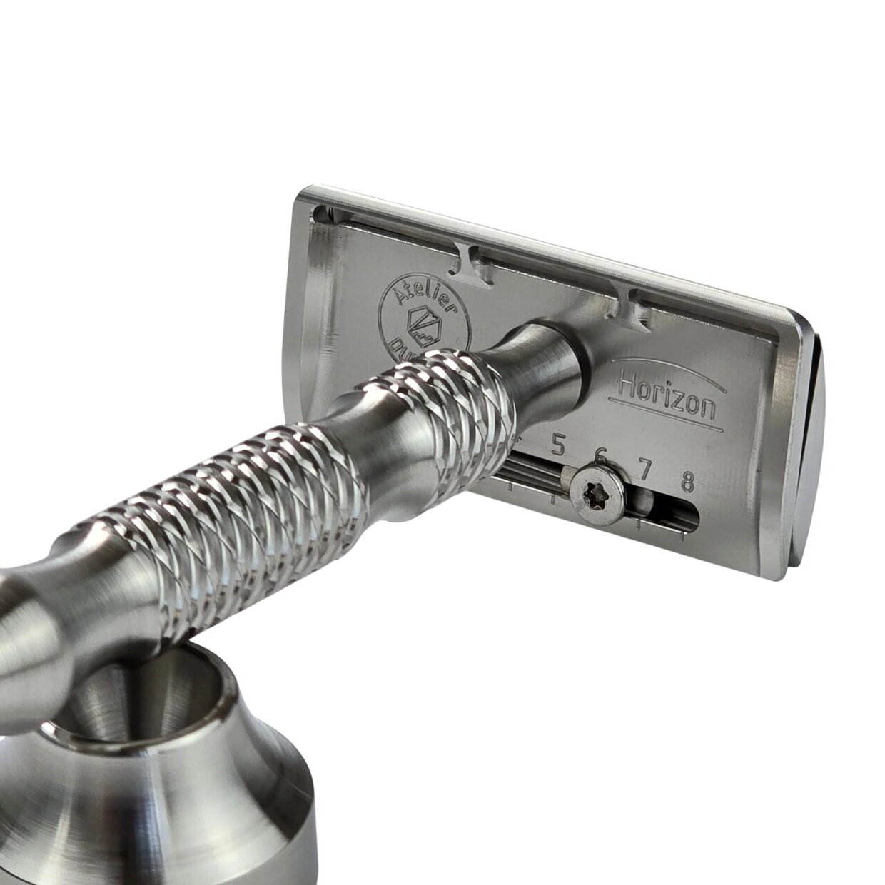 Safety Razor Atelier Durdan Horizon + support / SS / machined 