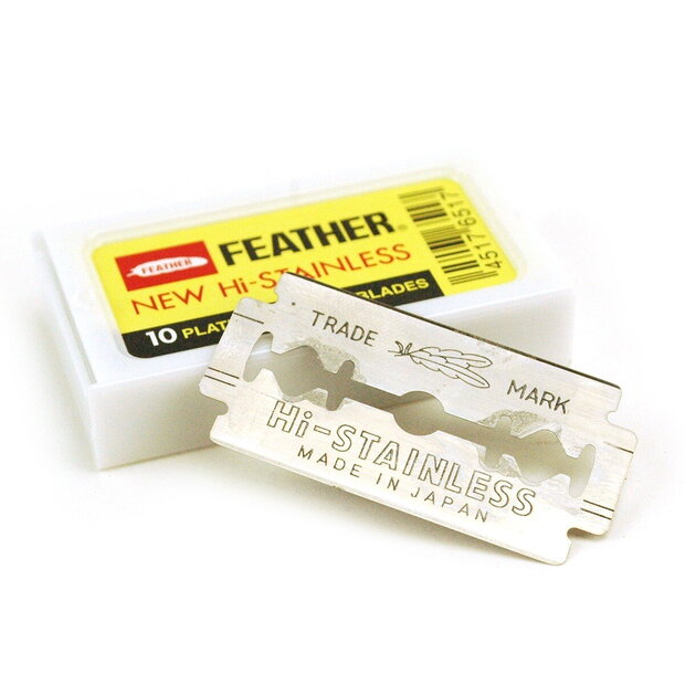 Feather Hi-Stainless 10 double edge razor blades (yellow)
